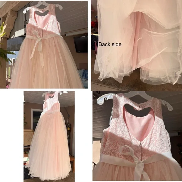 As-Is‎ Ball Gown Flower Girl Dress with Cutout SIZE 12